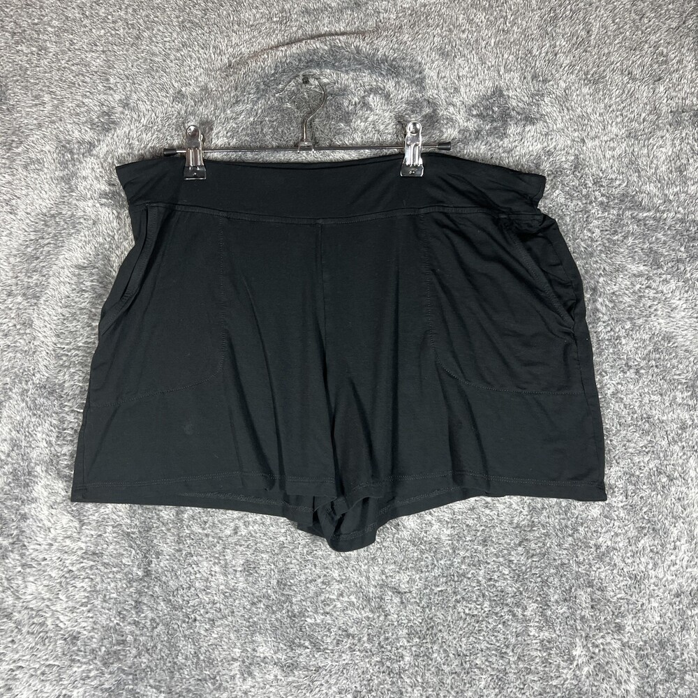Soma Shorts Womens L Black Skimmer Relaxed Fit Rayon Spandex Pockets 3.5 Inseam